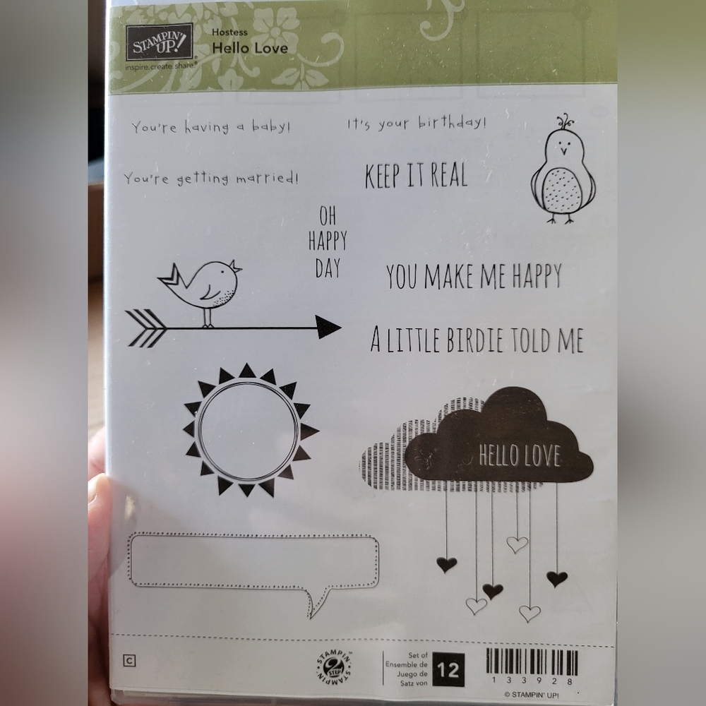 Stampin Up Photopolymer Hello Love Set of 12 Stamps